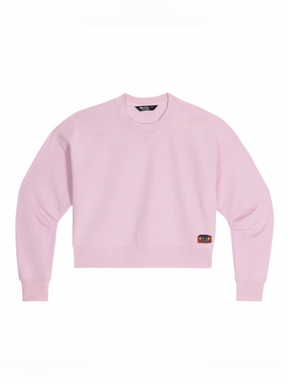 Outdoor Research Lyocell Crop Crewneck Sweatshirt Minimalist Pastel Pink L NWT